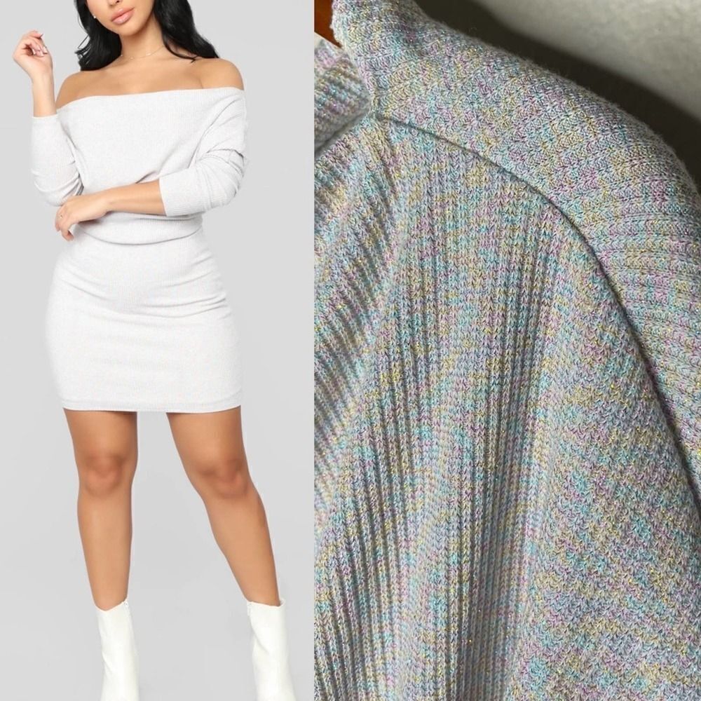 Fashion Nova Never Stopped Loving You Rainbow Glitter Sweater